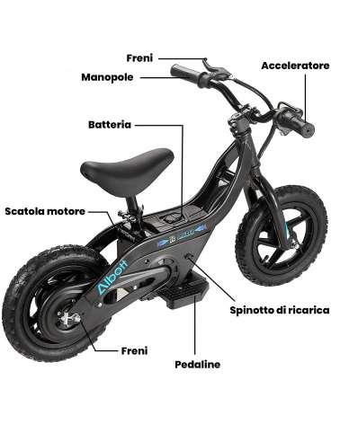 E-bike BALANCE Moto Elettrica 100w 24v 12 Pollici
